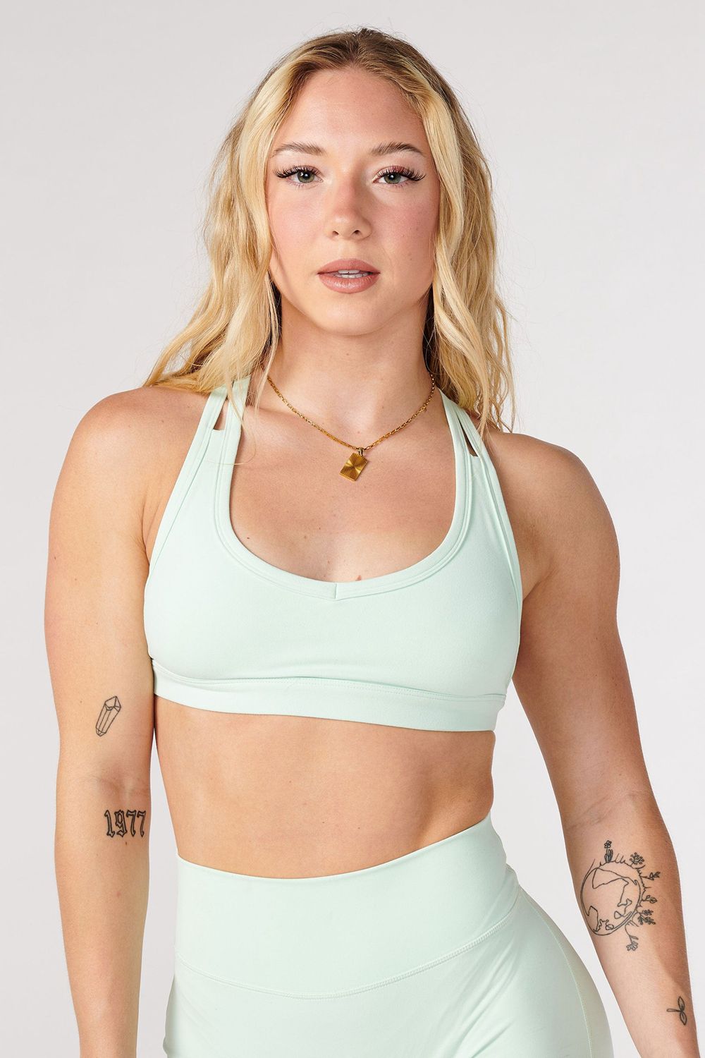 Young LA W318 Effortless Sports Bra Mint Green Canada | ODCB-87042