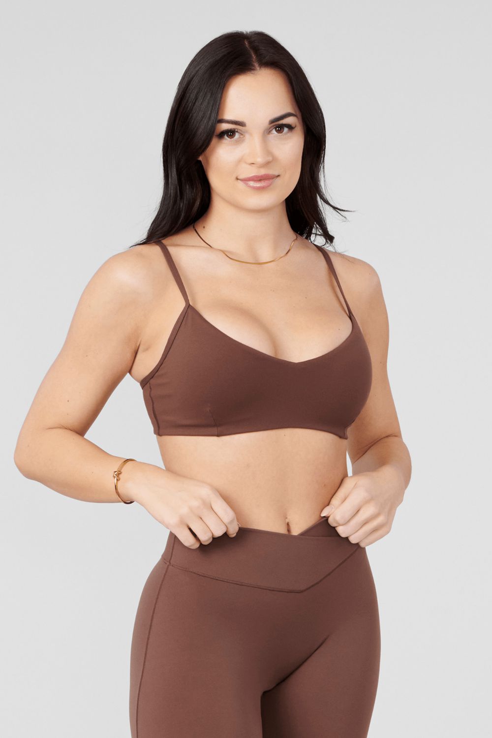 Young LA W324 Vital Sports Bra Dark Brown Canada | OFIJ-40871