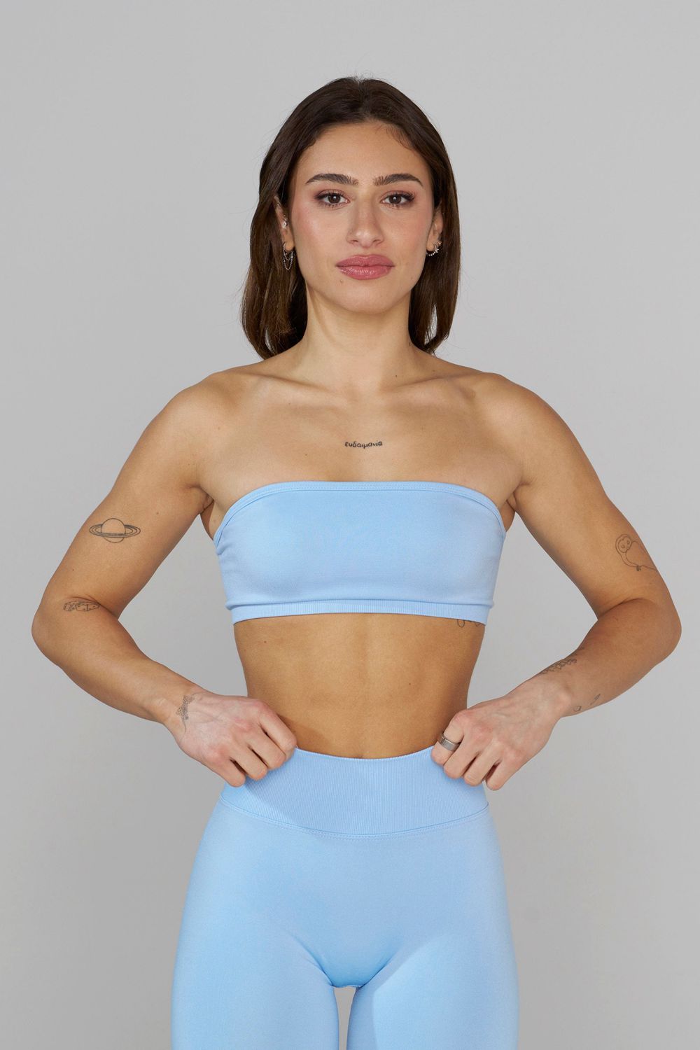 Young LA W333 Seamless Curve Bandeau Blue Canada | YAUK-14296