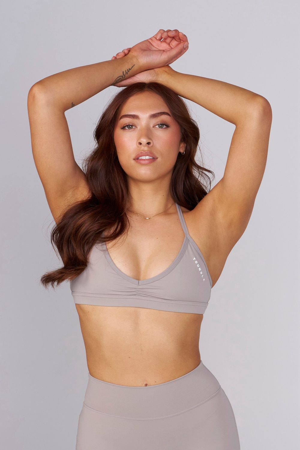 Young LA W335 - Urban V-Neck Bra Grey Canada | QVXD-73049