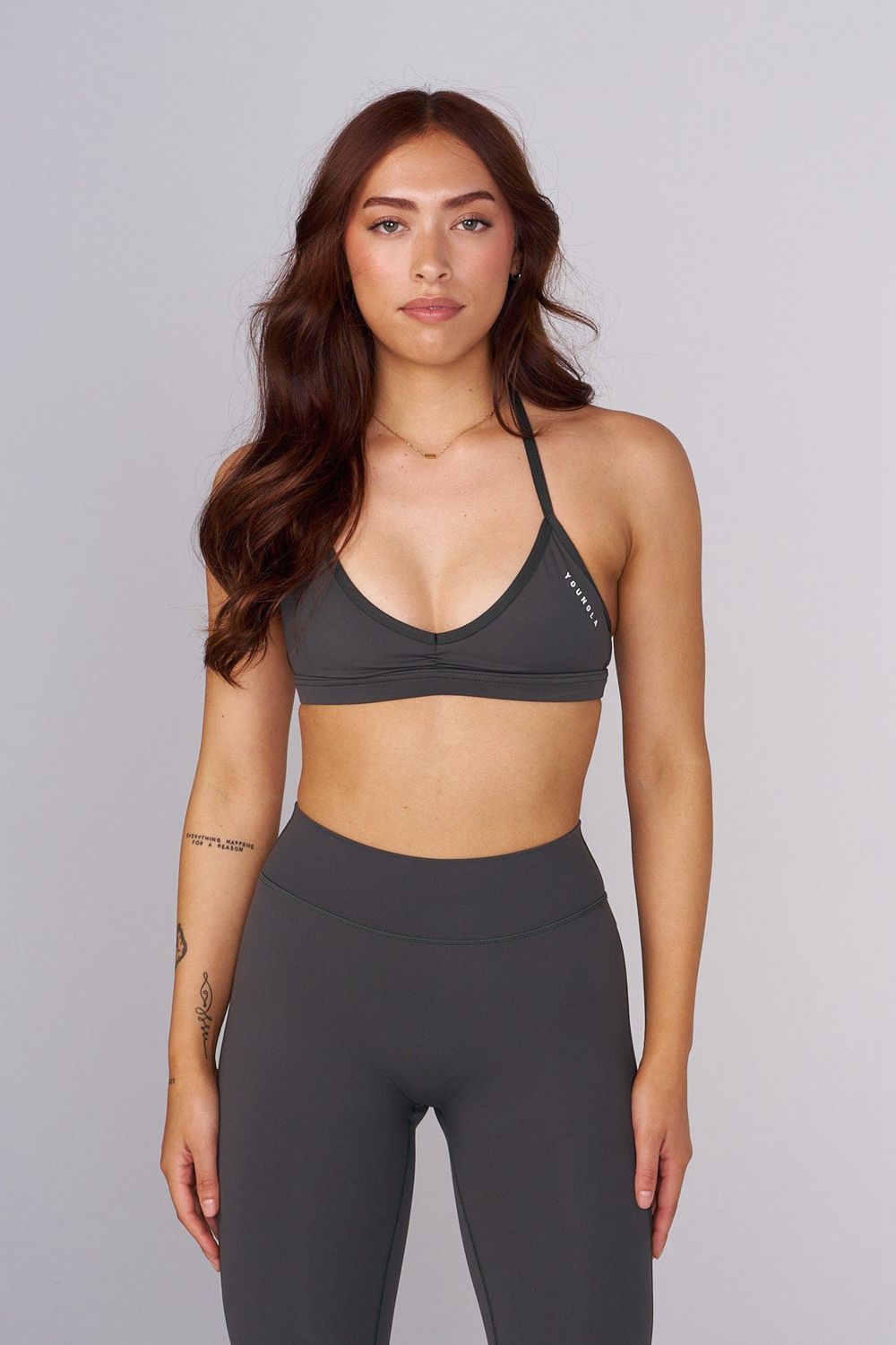 Young LA W335 - Urban V-Neck Bra Grey Canada | QVXD-73049