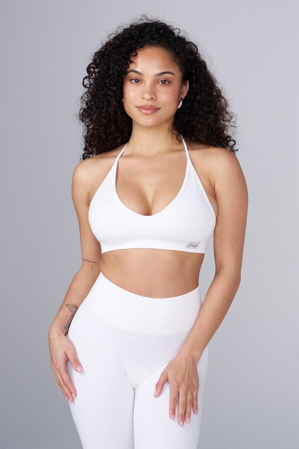 Young LA W343 Ribbed Seamless Bra White Canada | MFUJ-09873