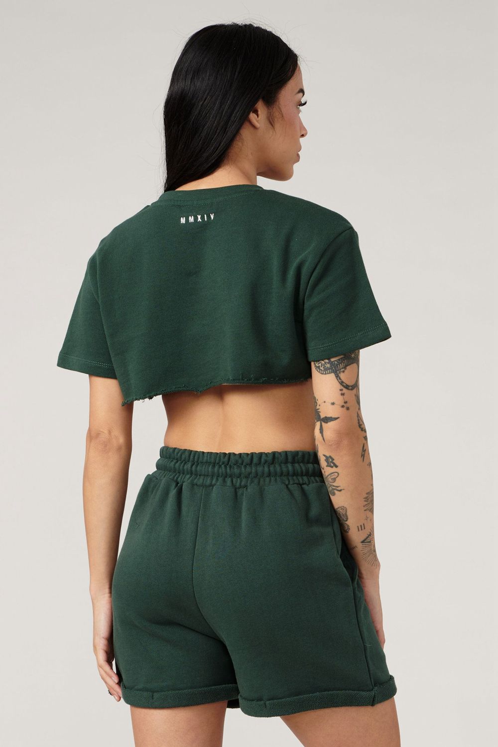 Young LA W407 Super Cropped Tee Green Canada | SWBZ-12948