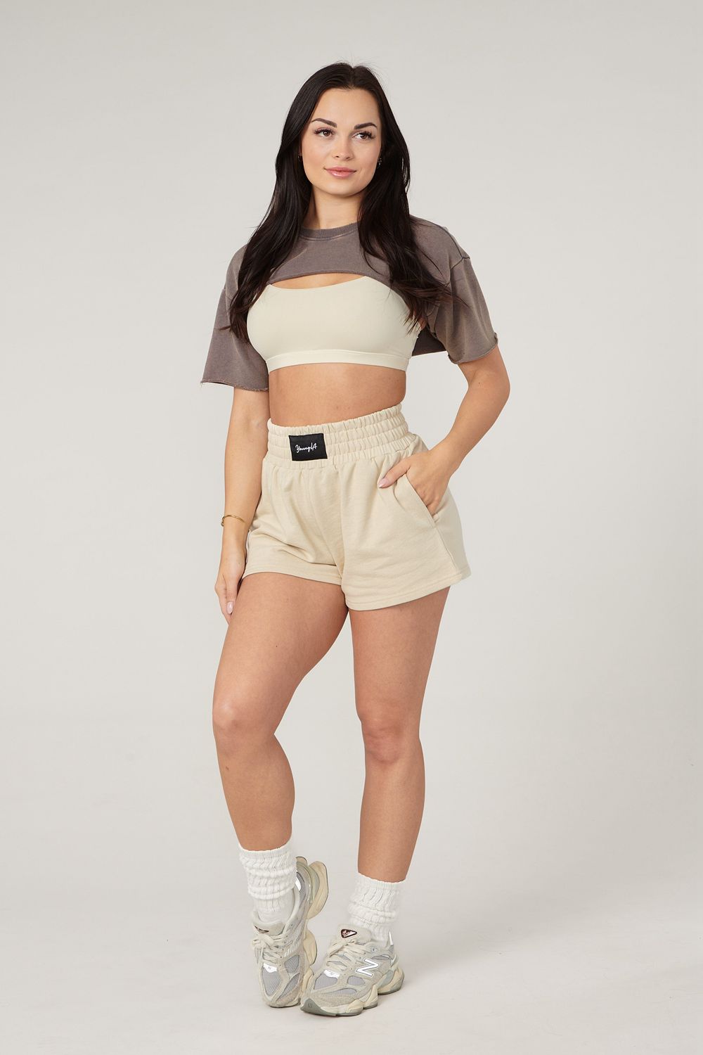 Young LA W410 - Cut Out Tee Khaki Canada | QTIU-07268