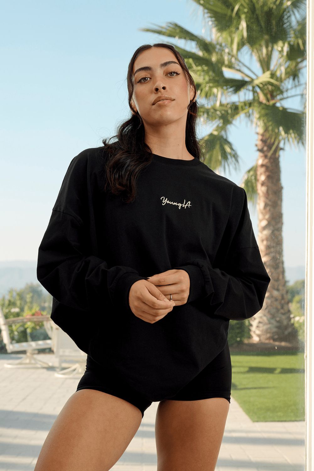 Young LA W416 Retro Long Sleeve Fall 23 Black Canada | EQOP-54830