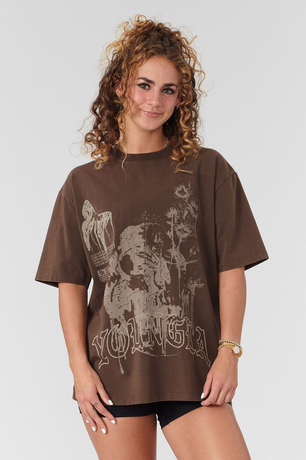 Young LA W427 Phantom Oversized Tees Dark Brown Canada | MTHI-59231