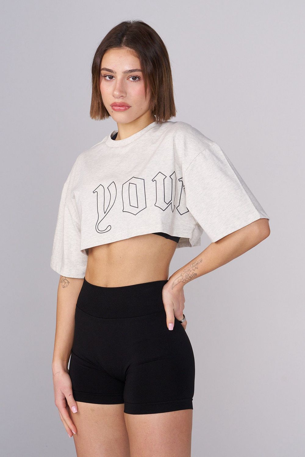 Young LA W436 - Urban Crop Tee White Canada | GPFR-78165