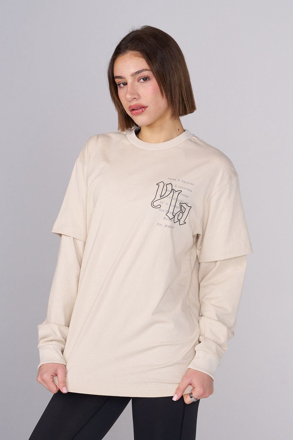 Young LA W437 - Urban Layer Tee Cream Canada | RGWD-73291