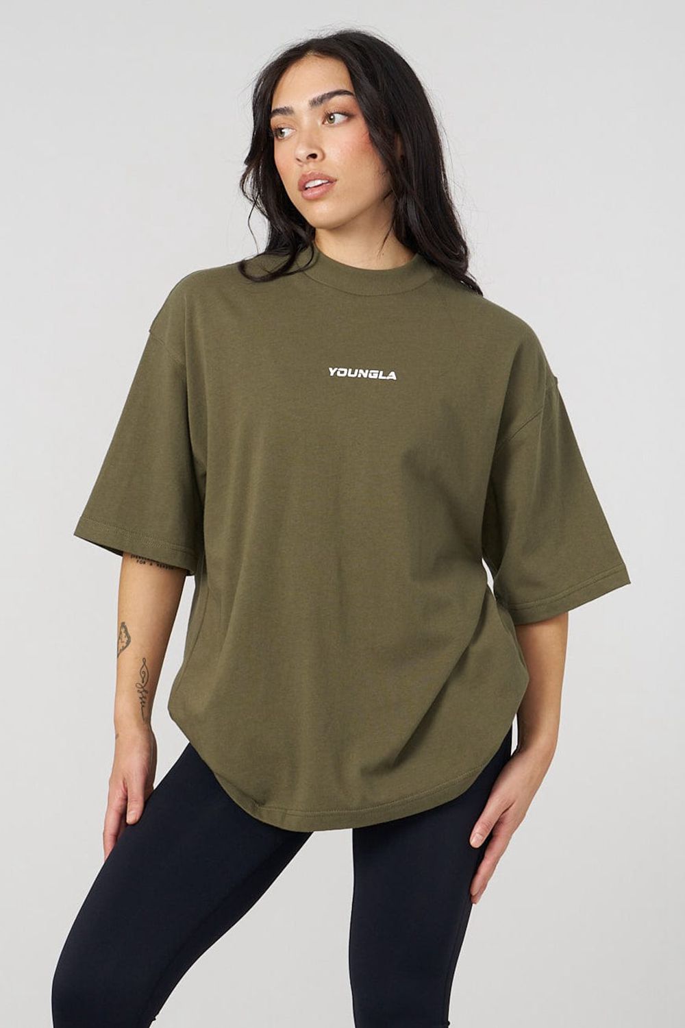 Young LA W440 Digital Oversized Tee Olive Canada | MLOR-03168