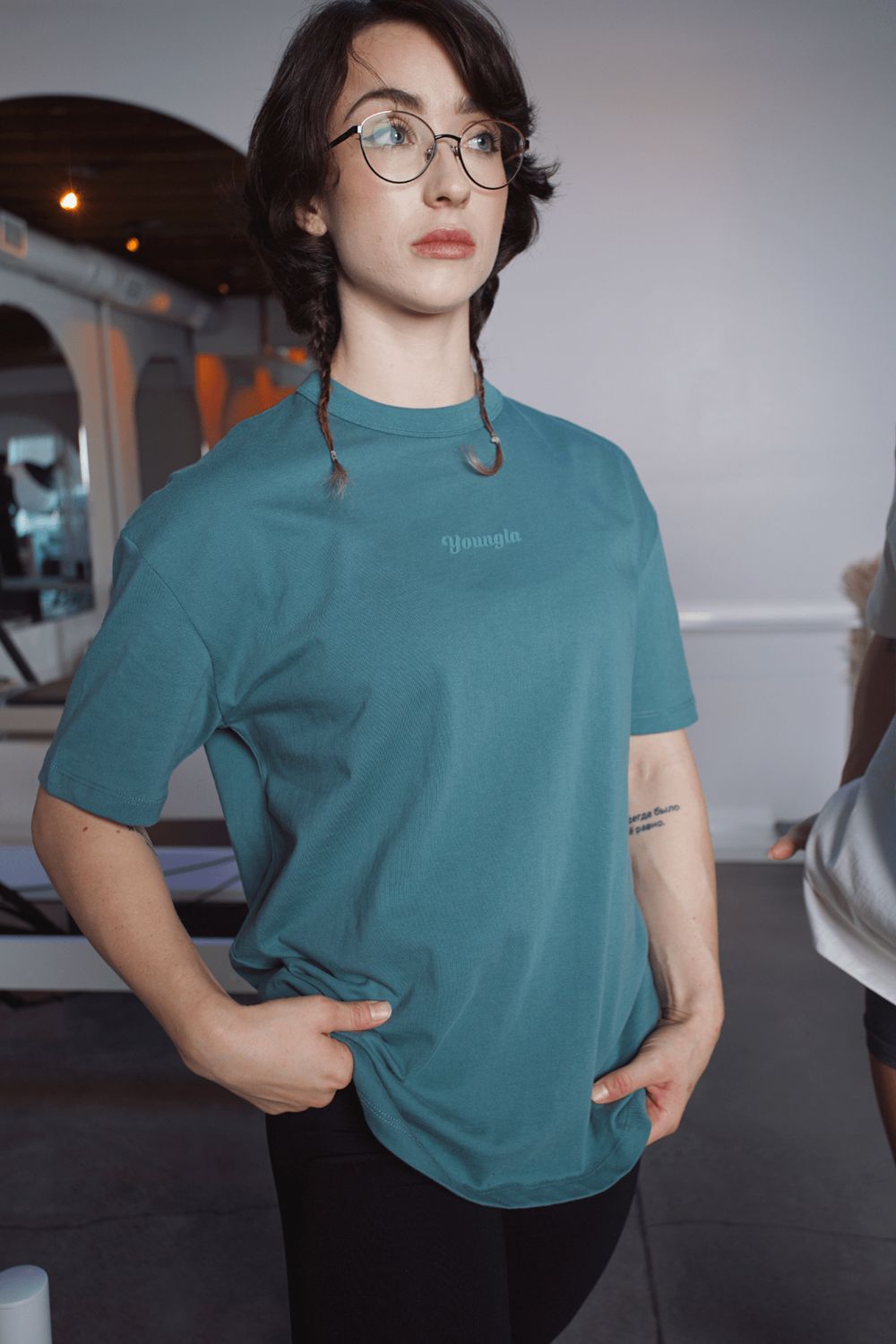 Young LA W443 Simple Tee Teal Canada | RHKB-38490