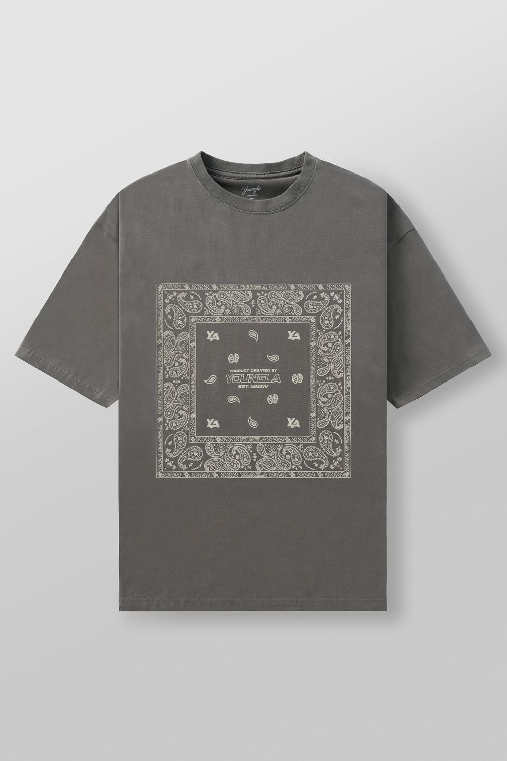 Young LA W448 Bandana Tee Grey Canada | MSZE-03619