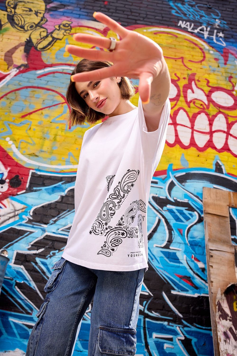 Young LA W448 Bandana Tee White Canada | YRIE-09215