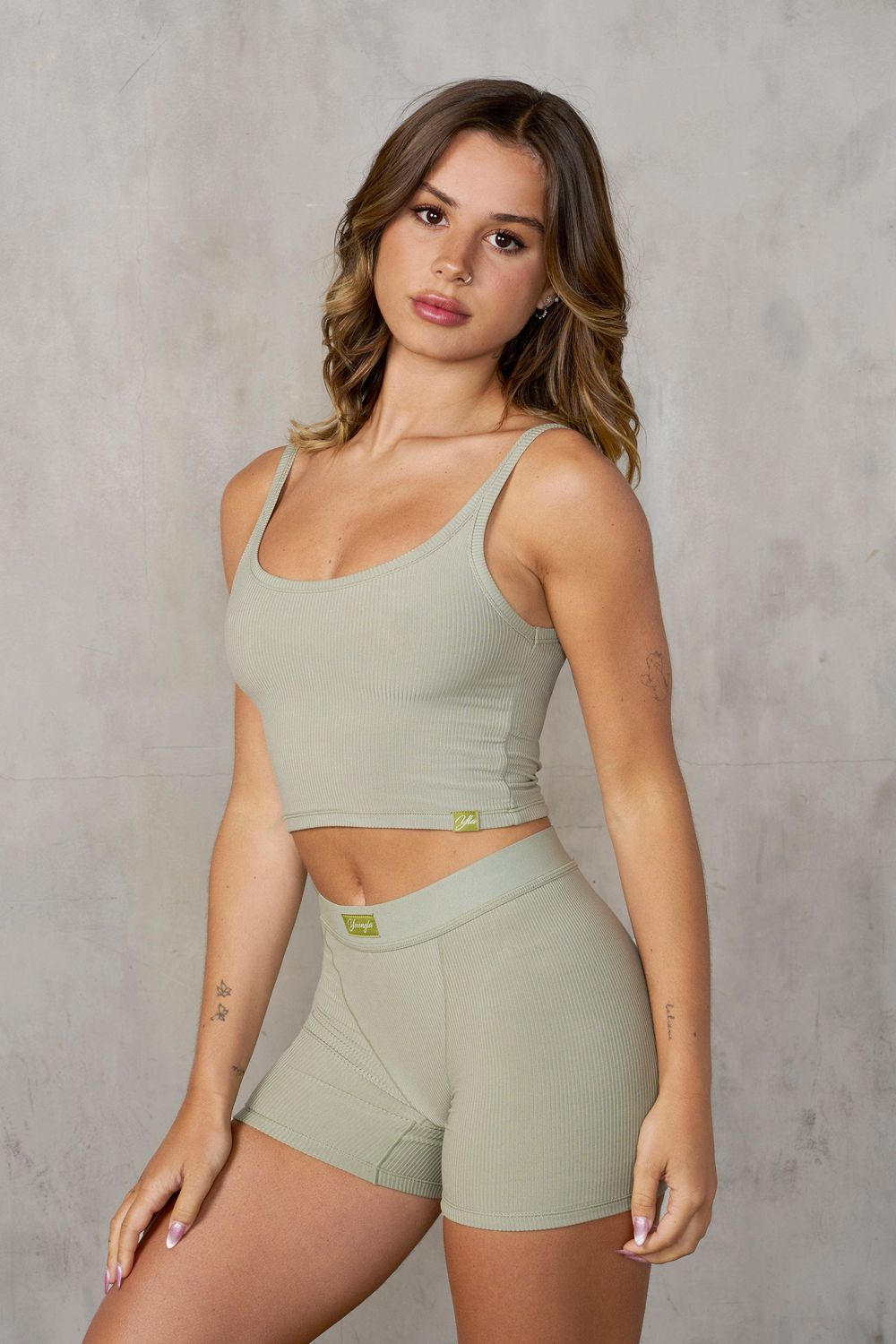 Young LA W450 Ivy Ribbed Tank Green Canada | FULR-79461