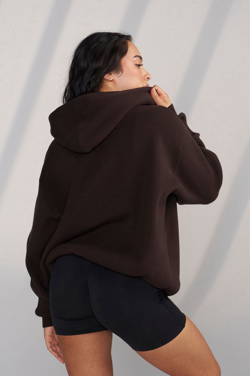 Young LA W514 - Bella Sweater Hoodie Dark Brown Canada | TBJG-68109